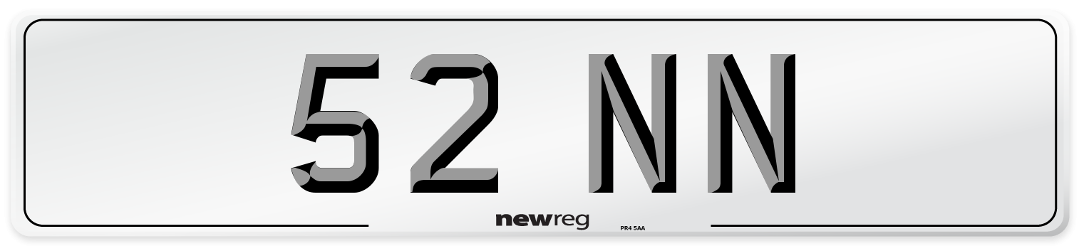 52 NN Number Plate from New Reg
